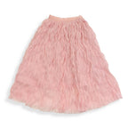 Wavy Mesh Midi Skirt: Pink