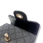 B1382 Sparkly Denim Quilted Purse (3 Colors): Black