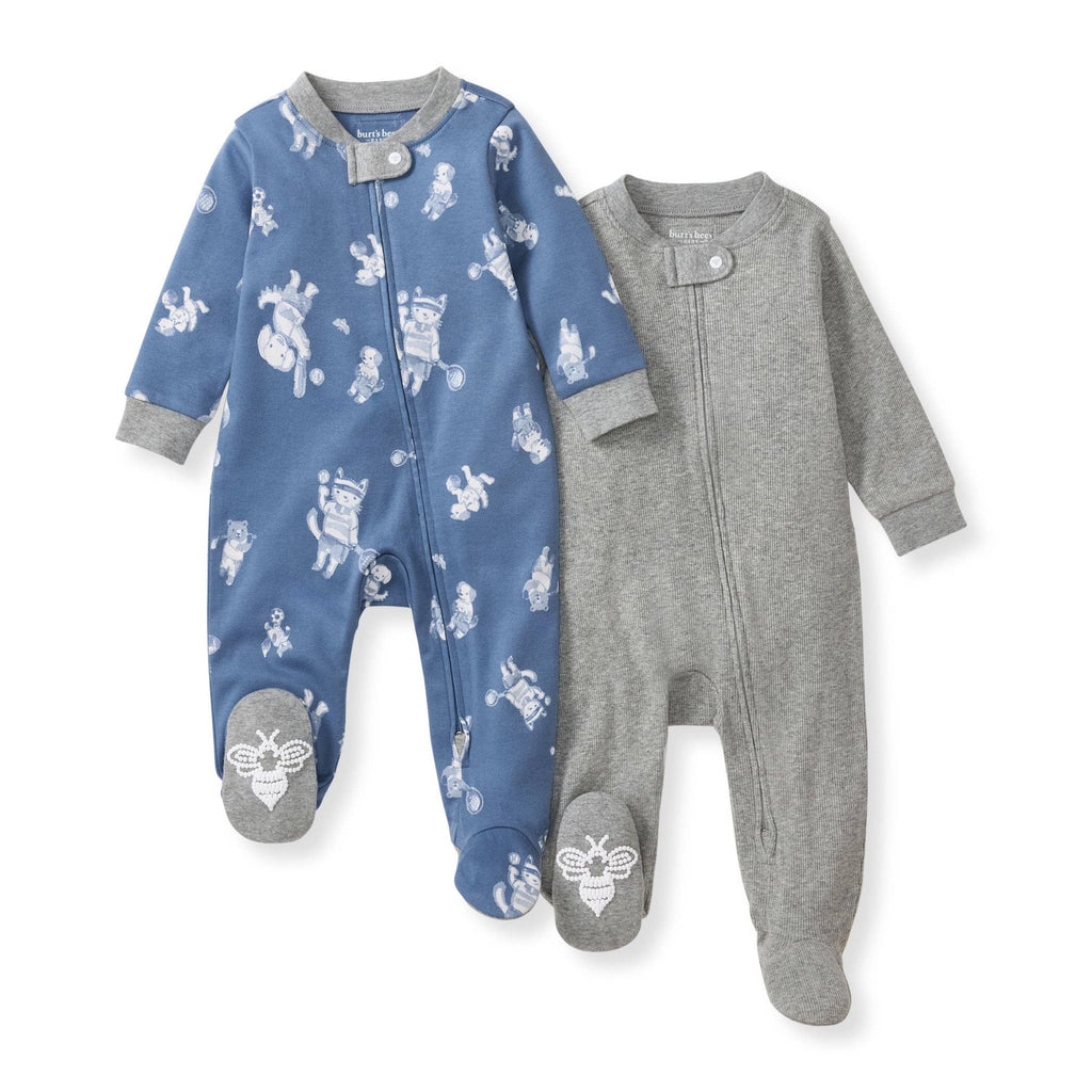Play Ball Organic Cotton Sleep & Play: 0-3M GREY