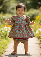 Alisha Swing Dress Turquoise — Cotton Girls Dress | Infant to Tween 0-13 Years: 9-12 months