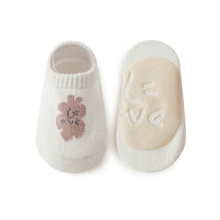 MyKids-USA® Kids Girl Embroidered Pattern Non-Slip Floor Soft Socks: White / S (0-1Y)