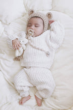 Baby Chunky Knit Braided Sweater | Pastels: Fog / 3-6 months
