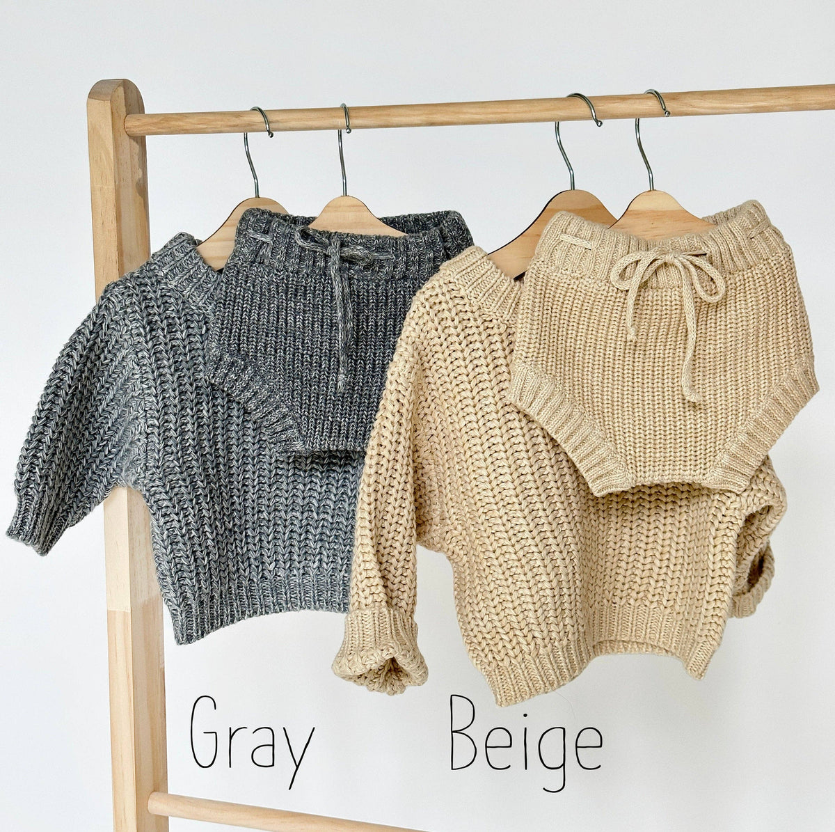 Baby Chunky Knit Braided Sweater | Pastels: Fog / 3-6 months