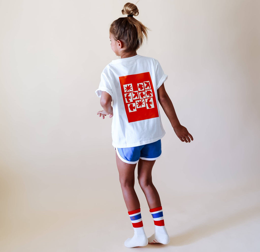 FREE BIRD in burnt orange | Kids Tee: 18-24M / WHITE