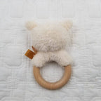 Organic Cotton Sheep Wood Ring Rattle