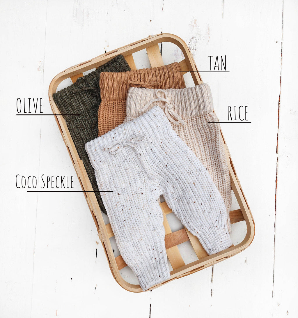 Chunky Braided PANTS: Cream/light rice / 4T