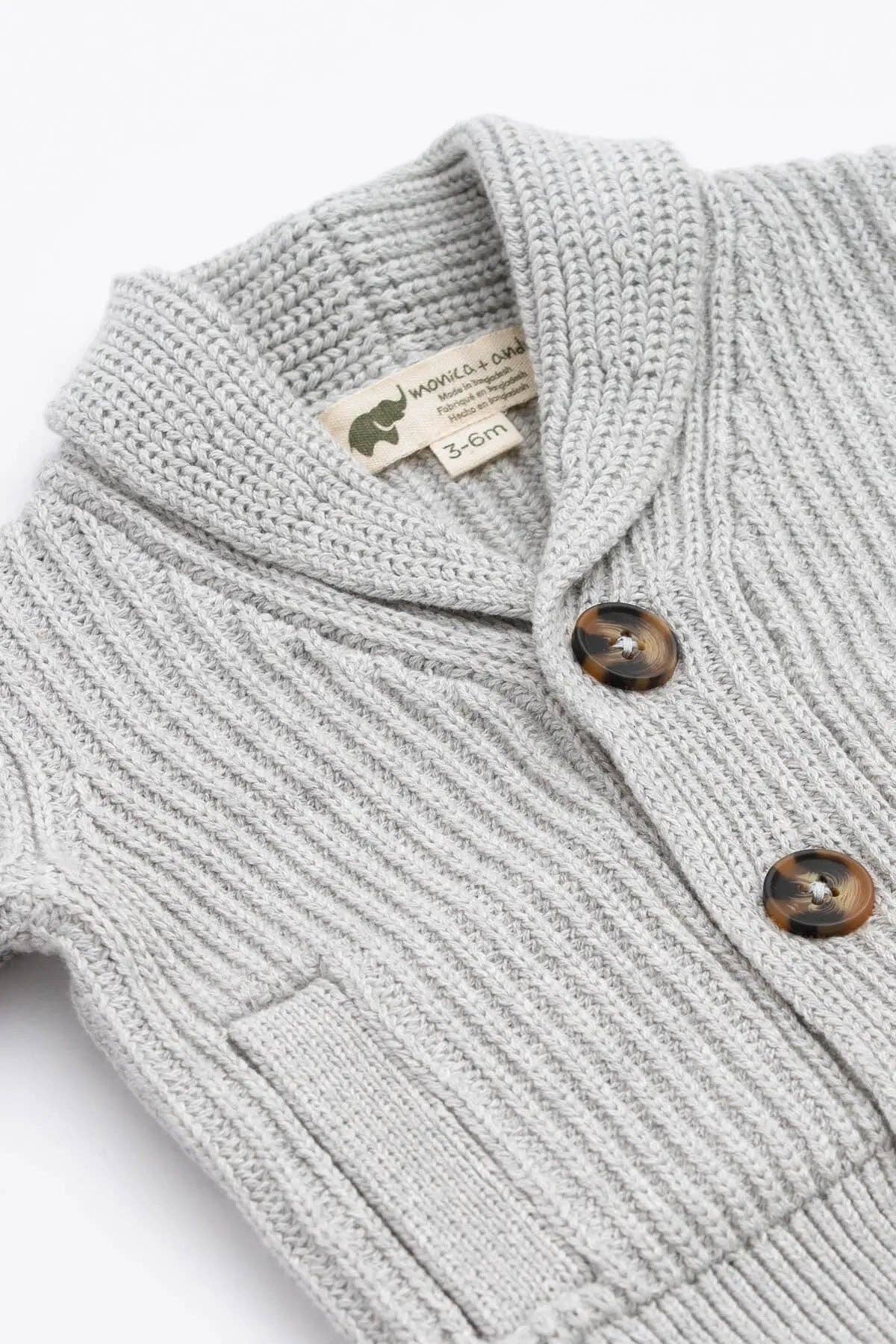Collegiate Cardigan_Heather Grey: Unisex / Heather Grey / 6-9m