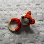 Red Fox Hand Crochet Rattle