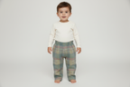The Highland Pleated Checked Corduroy Pants - Blue: 12-18 months