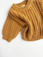 Baby Chunky Knit Braided Sweater | Pastels: Fog / 3-6 months
