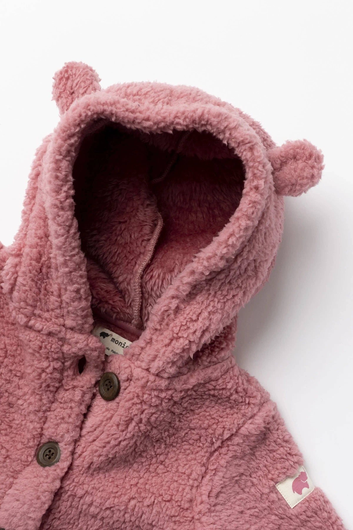 Baby Sherpa Teddy Cardigan_Mauve Pink: Girl / Mauve Pink / 9-12m