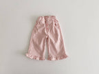 Ruffle Hem Baby Cotton Pants: Pink / 6