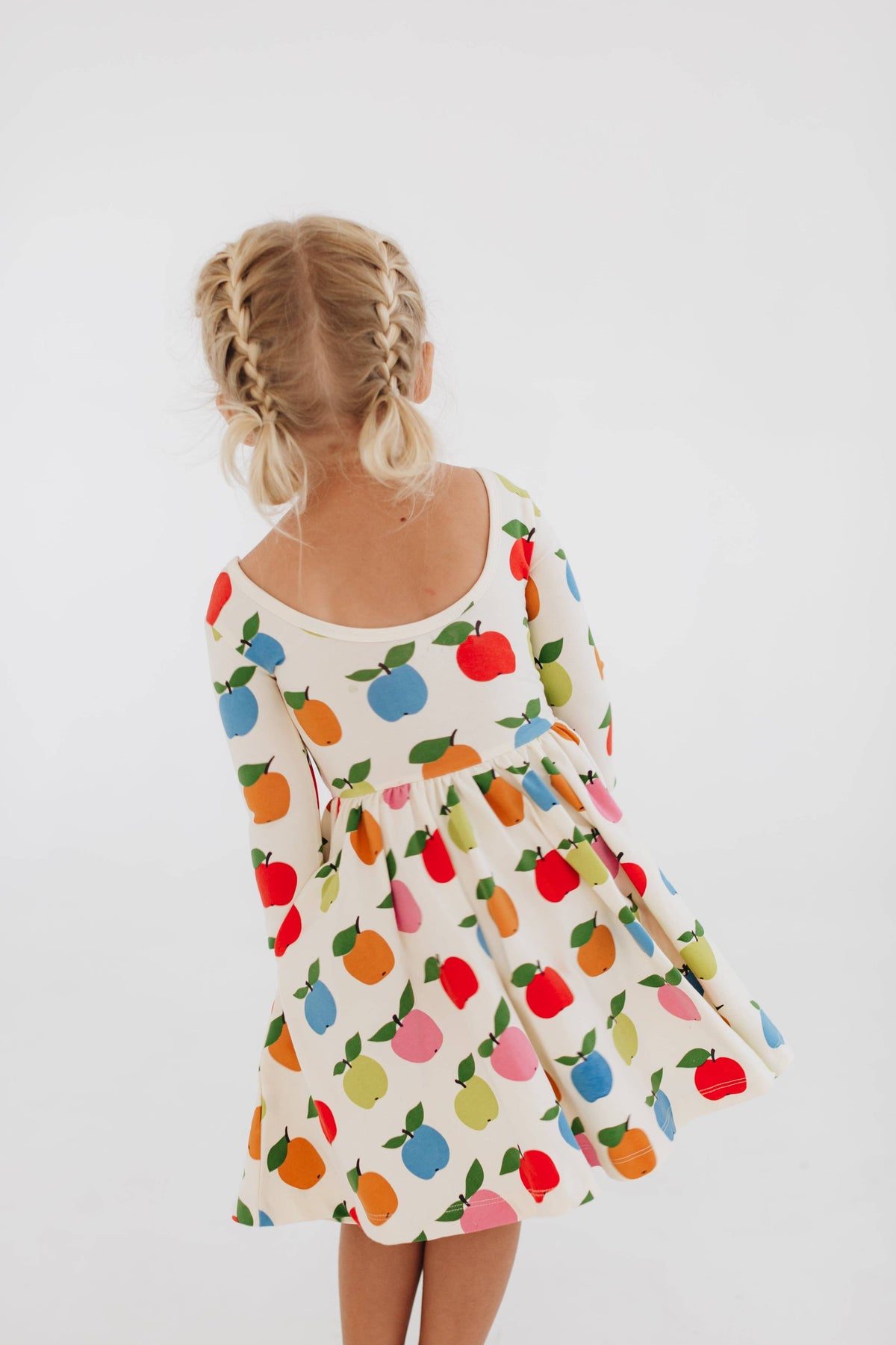 3/4 Sleeve Twirl Dress in Colorful Apples: Apples / 4