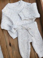 Chunky Braided PANTS: Cream/light rice / 4T