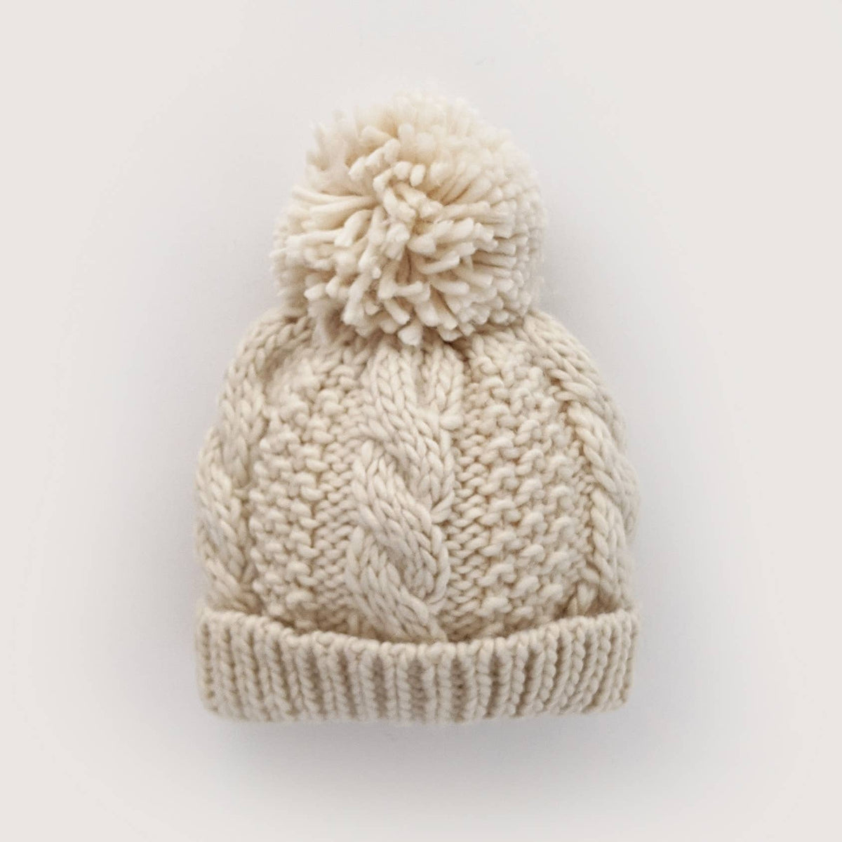 Natural Cable Beanie Baby & Kids: S (0-6 Months)