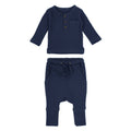 Midnight | Organic Thermal Henley & Jogger Set: 9-12m