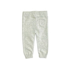 Frenchie Puppy Jacquard Knit Baby Pullover + Pants  Organic: Pearl Grey Heather / 18-24M