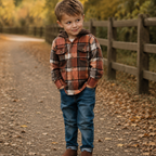 Brown & Rust Plaid Flannel - Child: 2T
