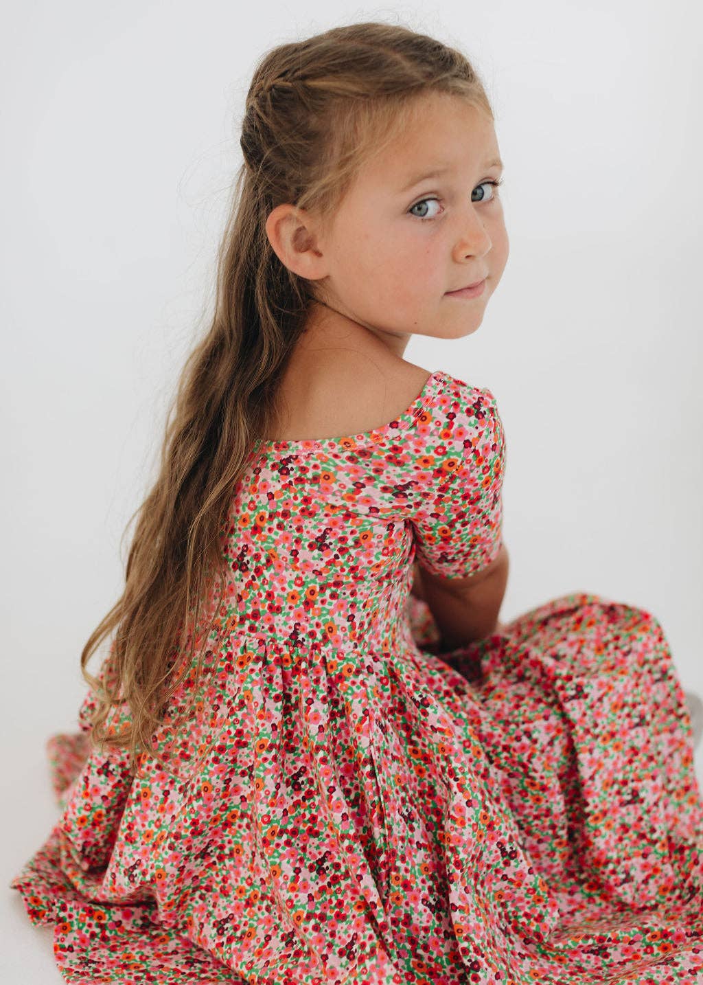 Short Sleeve Twirl Dress in Posy Pop Pre-Sale: Posy Pop / 3