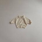 Baby Striped Collared Long Sleeve Top: Khaki / 5