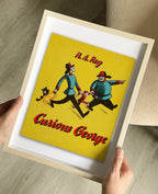 Curious George by H.A Rey Book Cover Print: Maple Frame / 11×14"