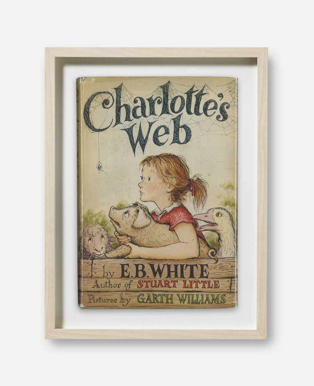 Charlotte's Web by E.B. White Book Cover Print: Maple Frame / 11×14"