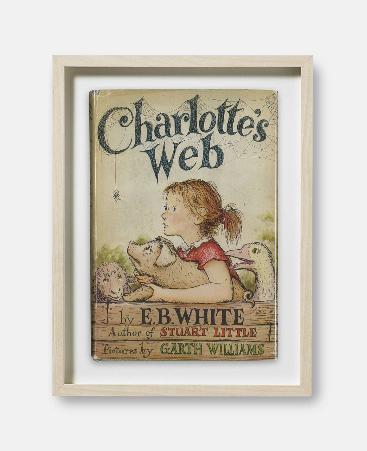Charlotte's Web by E.B. White Book Cover Print: Maple Frame / 11×14"