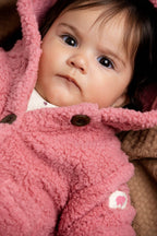 Baby Sherpa Teddy Cardigan_Mauve Pink: Girl / Mauve Pink / 6-9m