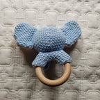 Blue Elephant Hand Crocheted Rattle