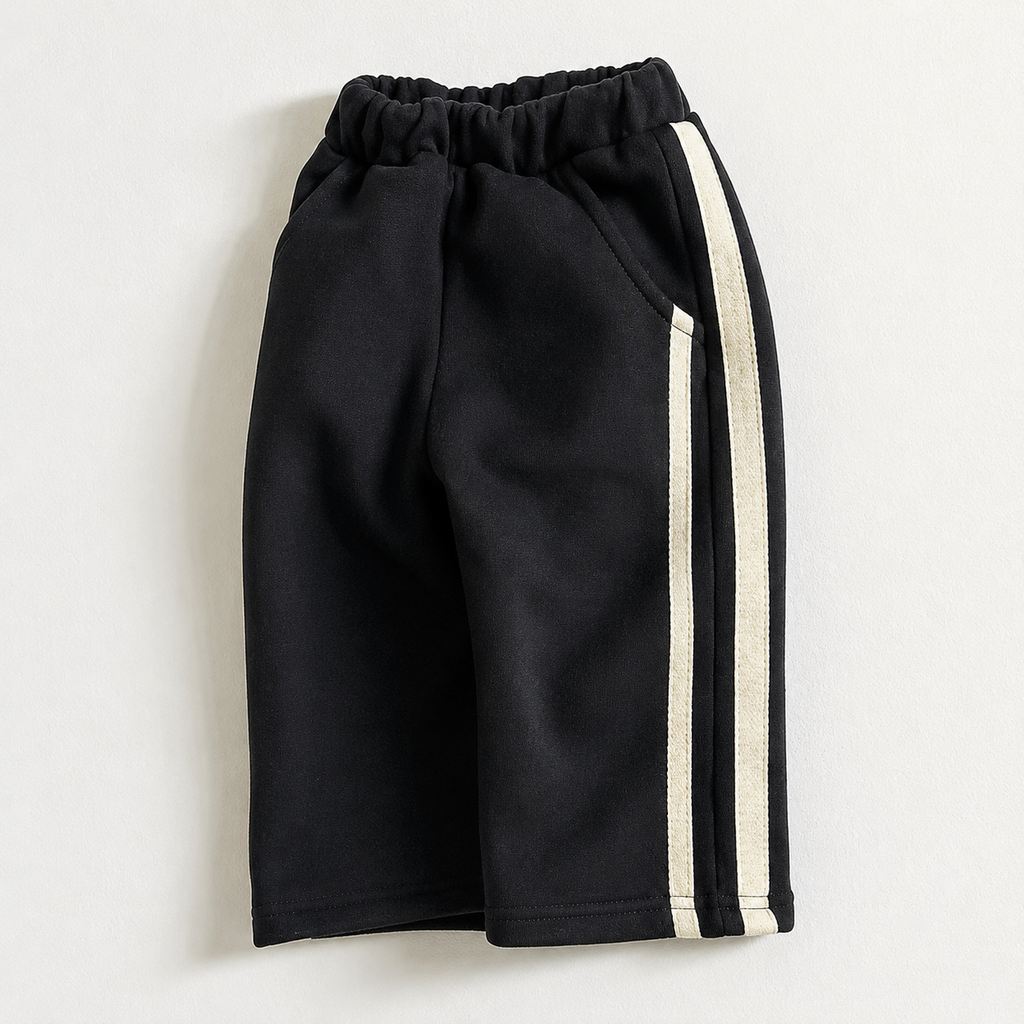 Black Double Stripe Pants with pockets: 3T