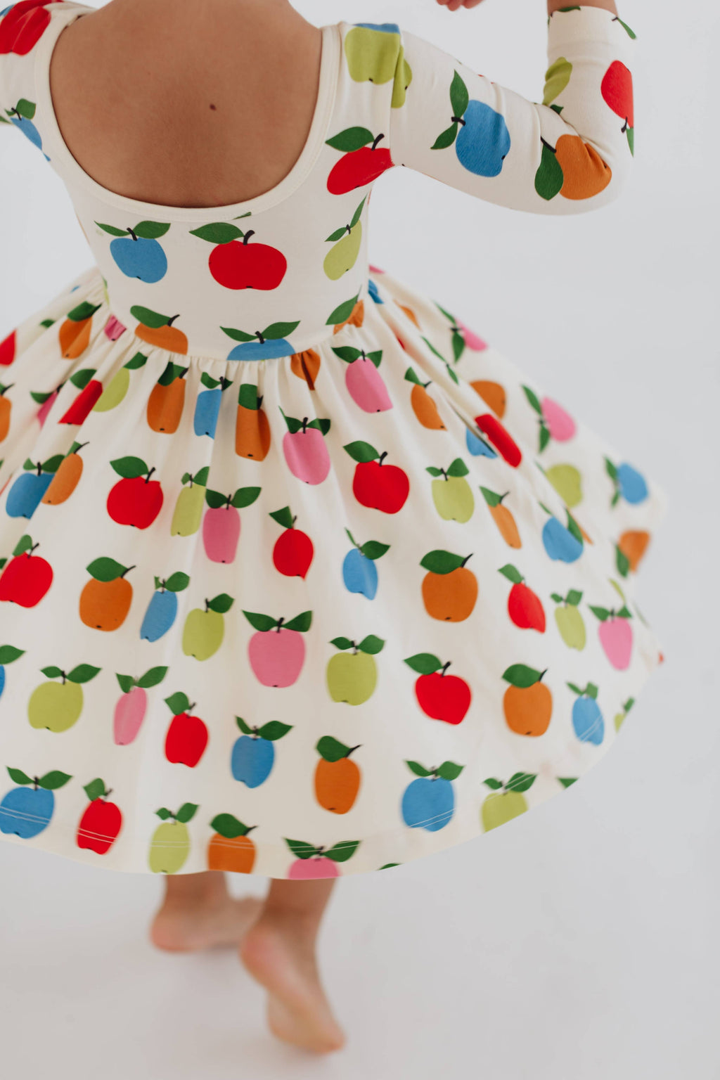 3/4 Sleeve Twirl Dress in Colorful Apples: Apples / 4