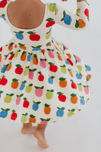 3/4 Sleeve Twirl Dress in Colorful Apples: Apples / 4