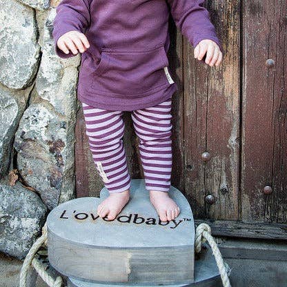 Lavender/Eggplant | Organic Leggings: 6-9m