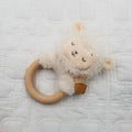 Organic Cotton Sheep Wood Ring Rattle