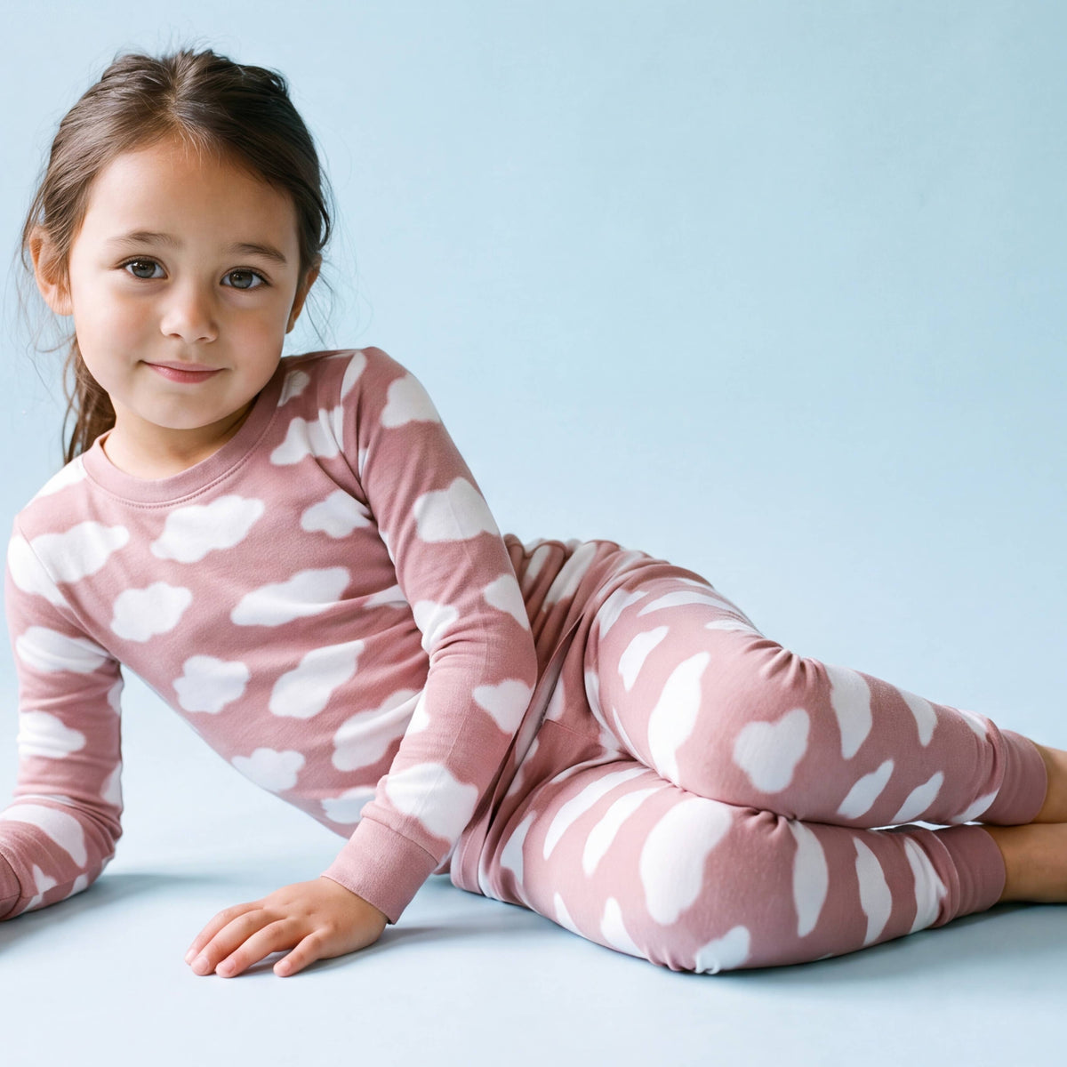 Modal Long Sleeve Pajama Set for Kids Cloud: Sky / S(2T)