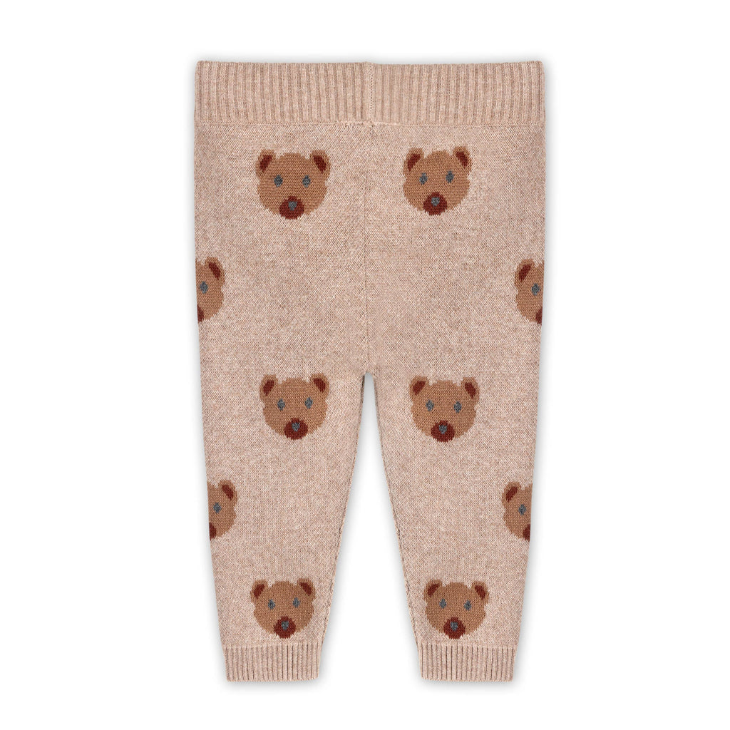 Bear Knit Baby Pullover & Pant Set (Organic Cotton): Marl Brown / 6-12M