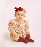 Bella Floral Romper: 2pc set (romper+bow) / 18-24 months