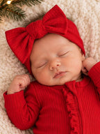 Red / Ribbed Bow: 0 - 6 mo.