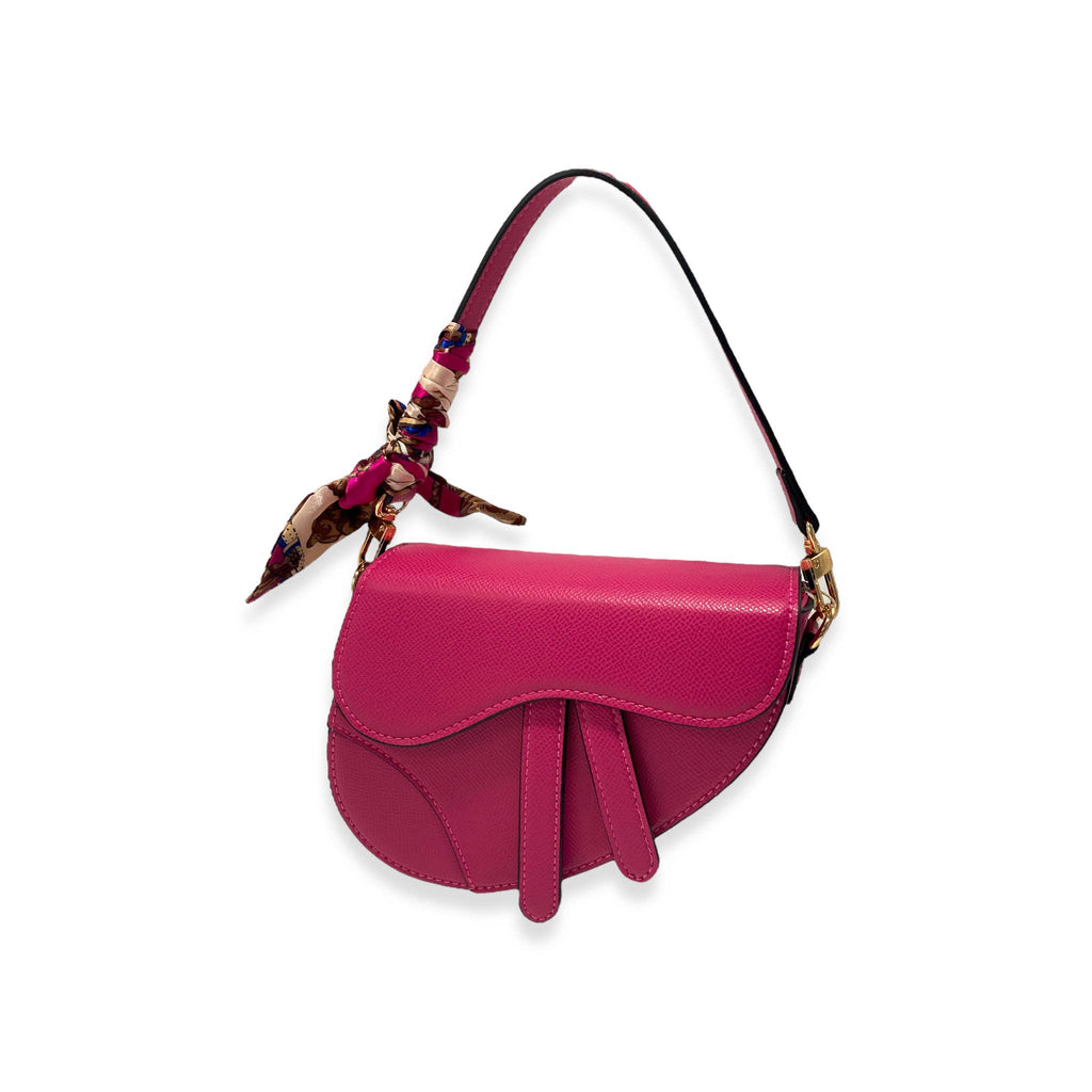 B1309 & B1342 Saddle Purse w/ Scarf (6 Colors): Beige / B1309 - SMALL