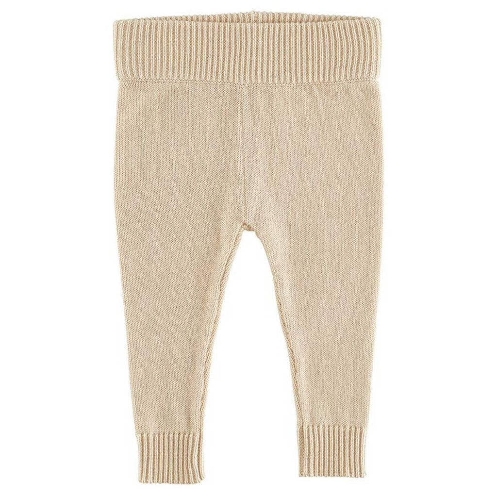Two-Piece Knit Wrap Set - Oat: 100 % Cotton Knit / 3-6M