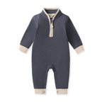 Quarter Zip Jumpsuit: 0-3M