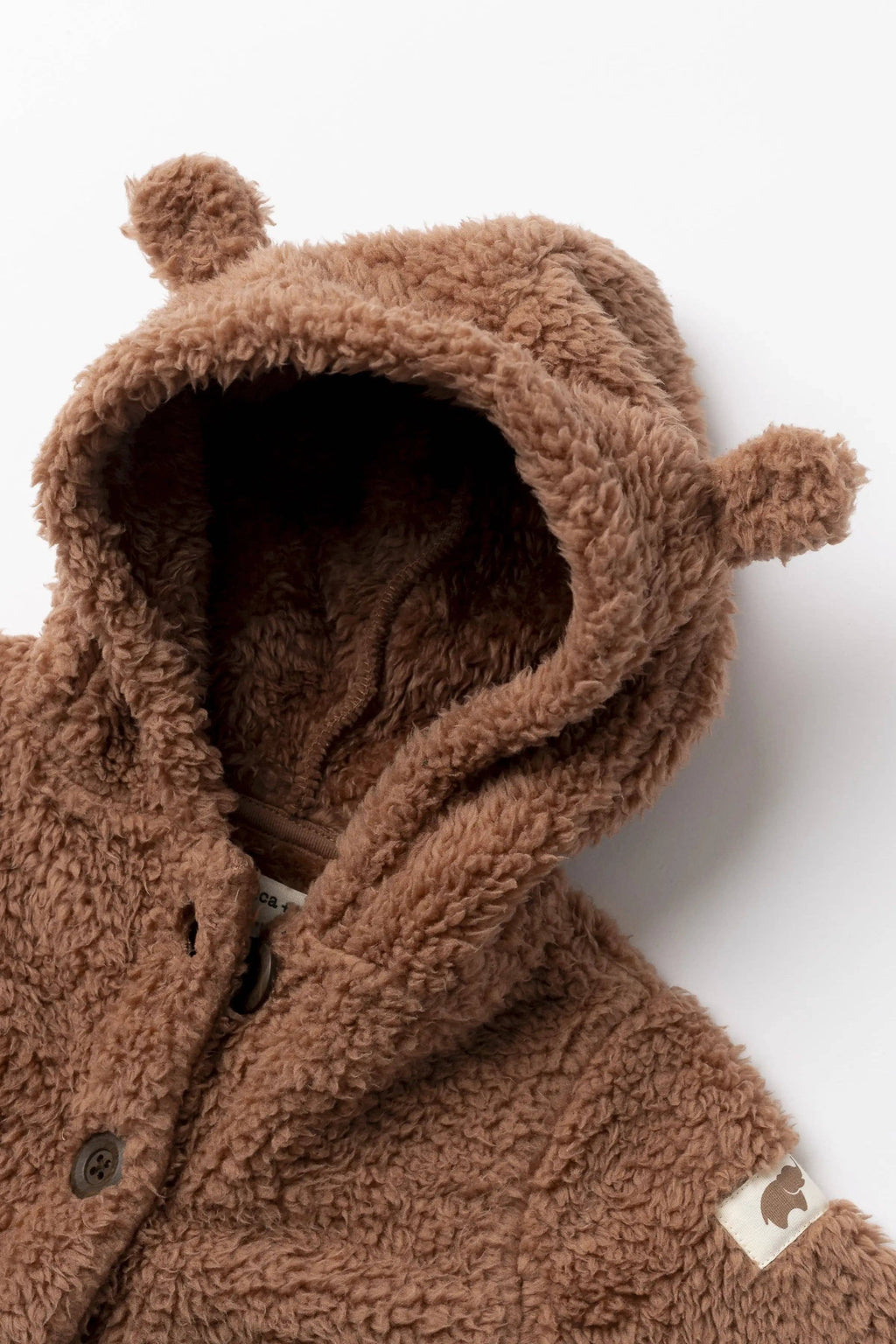 Baby Sherpa Teddy Cardigan_Caramel Brown: Unisex / Caramel Brown / 9-12m