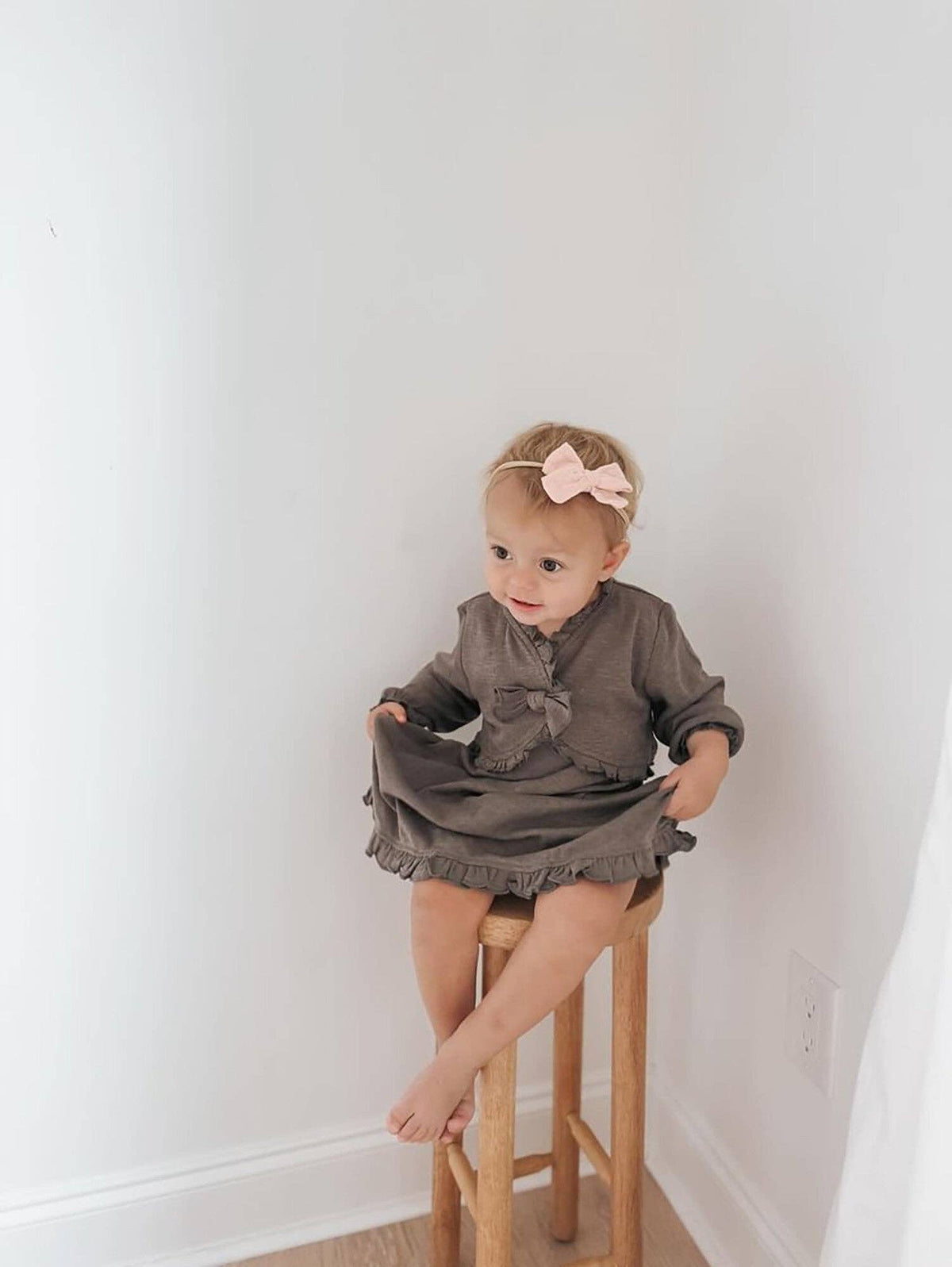 Feather | Organic Pointelle Ruffle Sweater: 18-24m