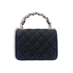 B1382 Sparkly Denim Quilted Purse (3 Colors): Light Blue