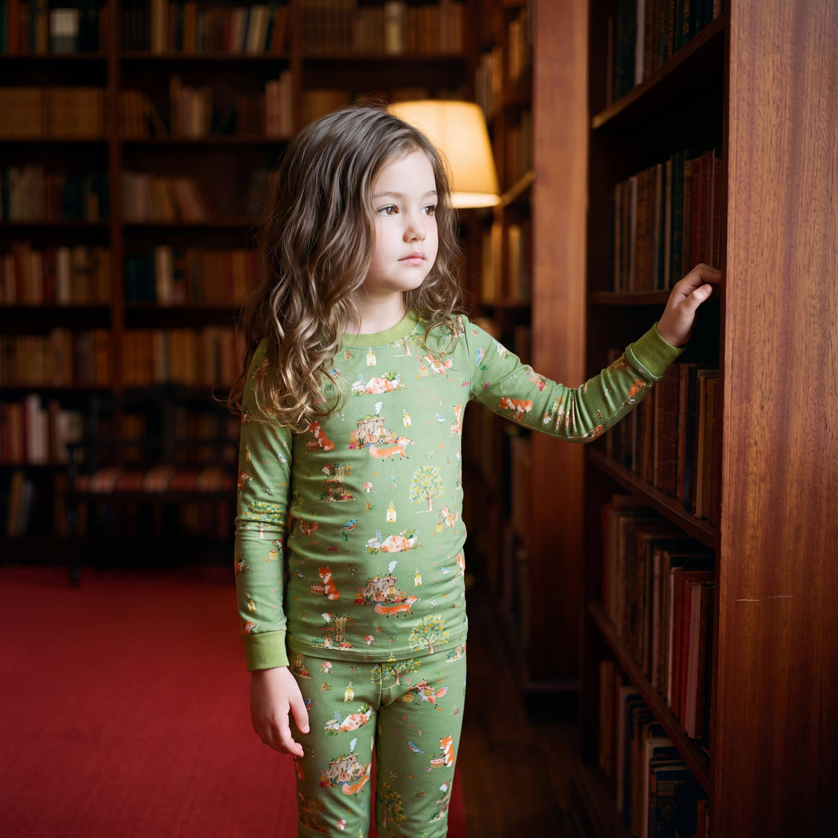 Bamboo Long Sleeve Pajama Set Fox Hollow: M(3T)