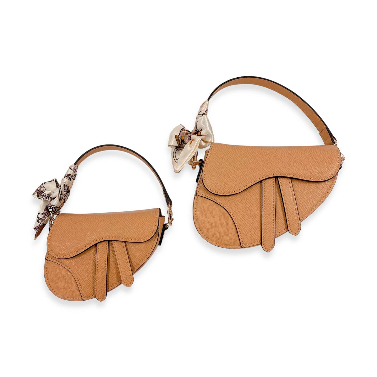 B1309 & B1342 Saddle Purse w/ Scarf (6 Colors): PINK / B1342 - BIG
