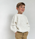 Baby Chunky Knit Braided Sweater | Pastels: Fog / 3-6 months