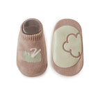 MyKids-USA® Kids Girl Embroidered Pattern Non-Slip Floor Soft Socks: White / L (3-5Y)