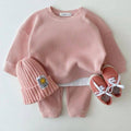Baby Cotton Tracksuit Pullover Set: 12-18M / Pink