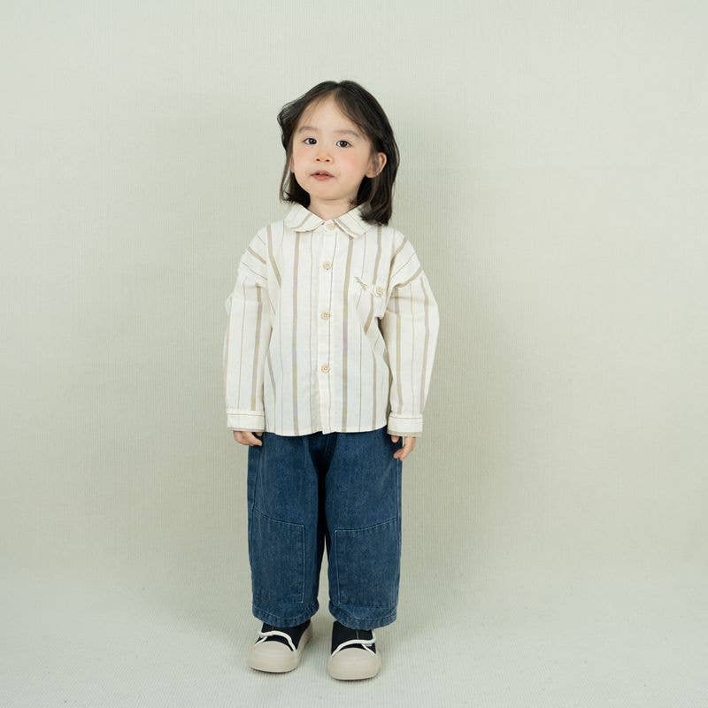 Kids Denim Trousers Casual Retro Wide-Leg Pants: Denim Blue / 12-18M